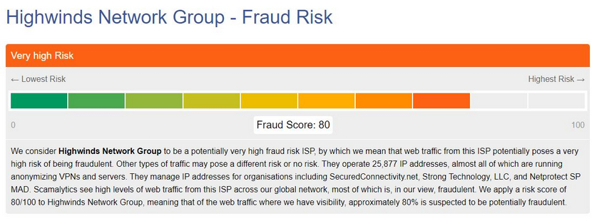 Highwinds Network Group Fraud Risk